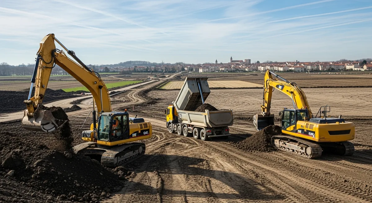 Entreprise de terrassement et de travaux publics sur un chantier à Limoges